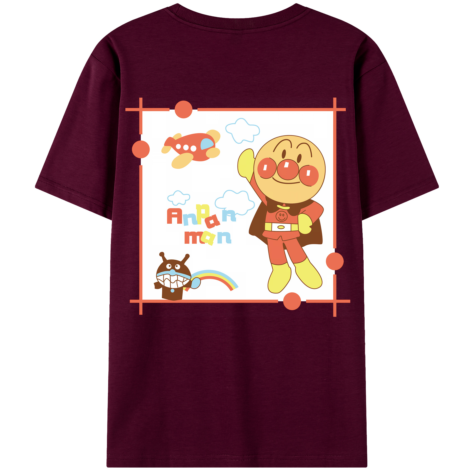 （画像用） アンパンマン Anpanman レディース半袖Tシャツ(バックプリント)